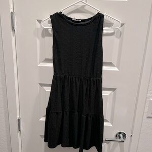 Black eyelet lace dress with built in underlayer